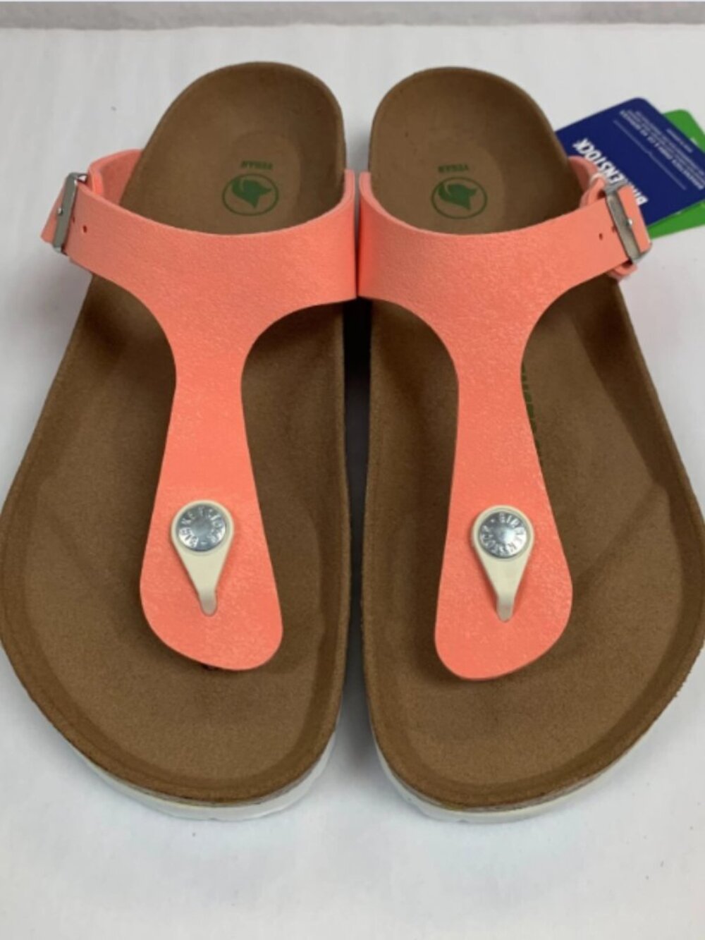 Birkenstock Gizeh Vegan Brushed Flamingo Birko-Flor Narrow Width Sandals